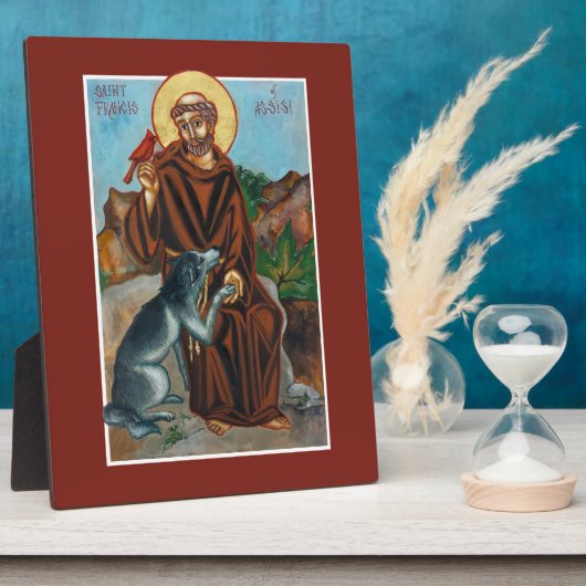 St. Francis of Assisi Boss Saint of Animals Icon Fotoplatte (Seite)