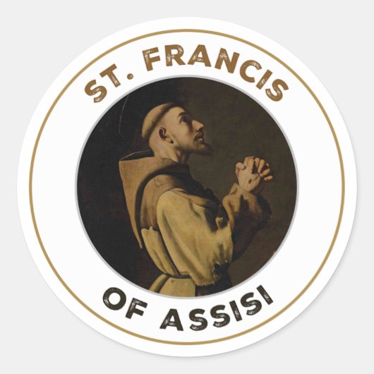 St. Francis of Assisi Pray for Us Runder Aufkleber (Vorderseite)