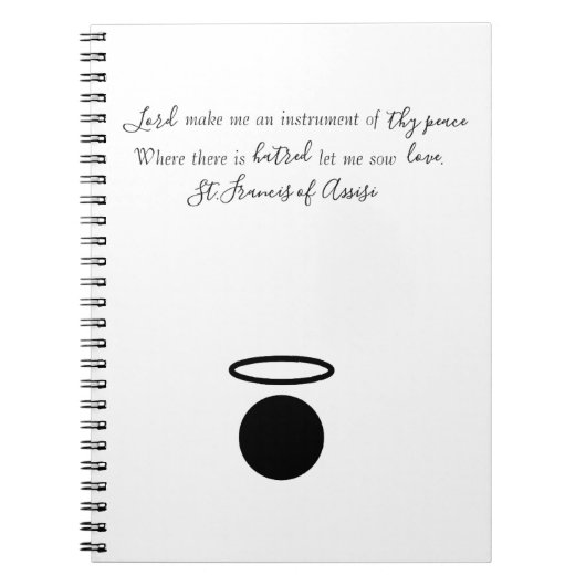 St. Francis of Assisi Quote Notebook Notizblock (Vorderseite)