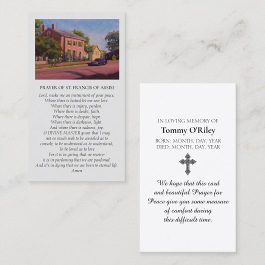 St. Francis of Assisi Red Yellow Blue Green Visitenkarte (Vorne/Hinten)