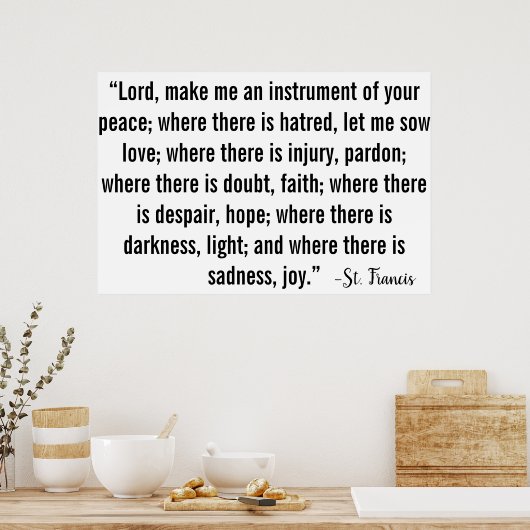 St. Francis Prayer Poster (Küche)