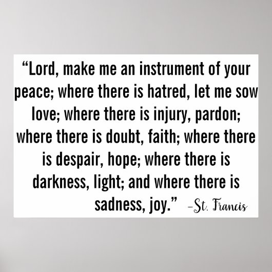 St. Francis Prayer Poster (Vorne)