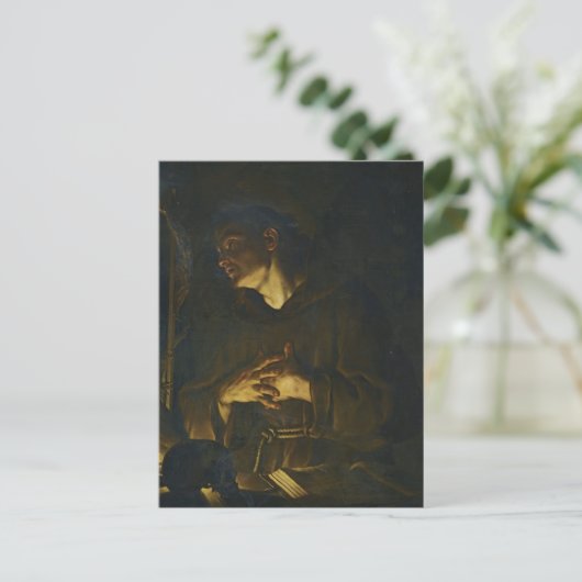 St. Francis Praying Before a Crucifix by Trevisani Postkarte (Stehend Vorderseite)