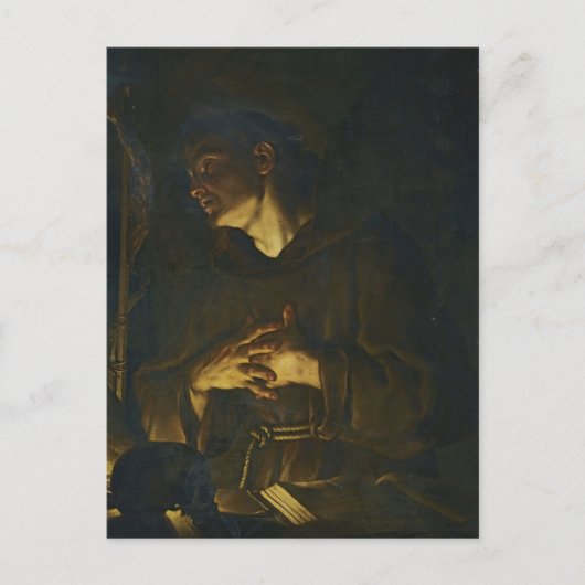 St. Francis Praying Before a Crucifix by Trevisani Postkarte (Vorderseite)