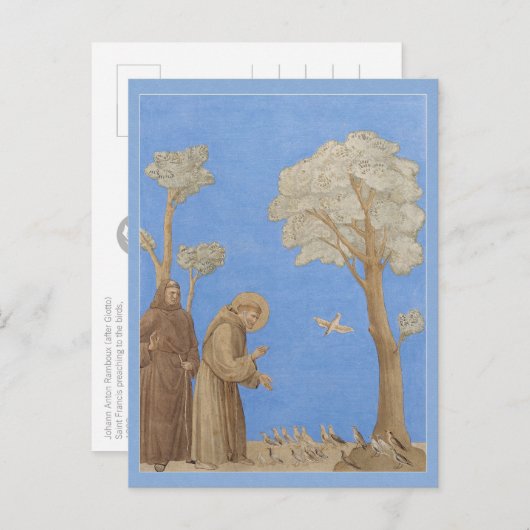 St. Francis predigen den Vögeln CC0582 Postkarte (Vorne/Hinten)