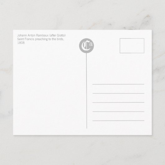 St. Francis predigen den Vögeln CC0582 Postkarte (Rückseite)