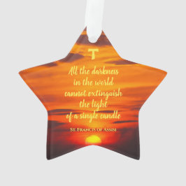 St Francis Quotes mit Franciscan Tau Cross Sunset Ornament