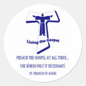 St Francis Runder Aufkleber (Vorderseite)