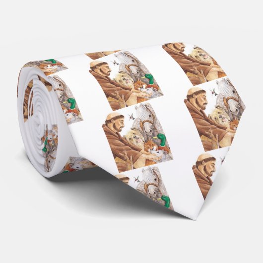 St Francis u. Tiere, Hut, Button, Krawatte (Gerollt)