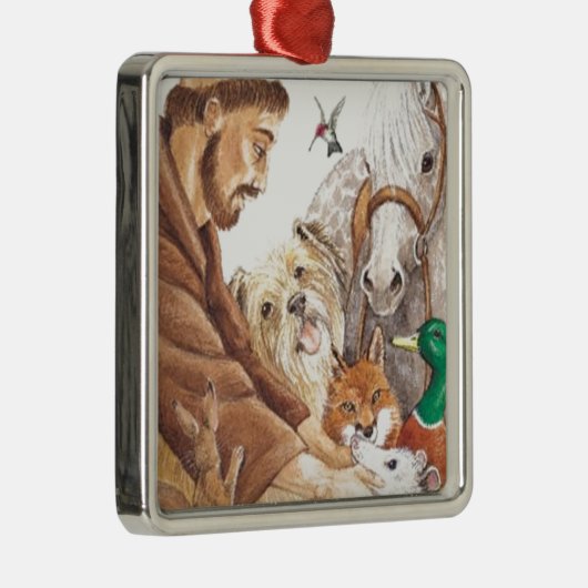 St Francis u. Tiere, Hut, Button, Ornament Aus Metall (Rechts)