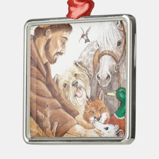 St Francis u. Tiere, Hut, Button, Ornament Aus Metall (Links)