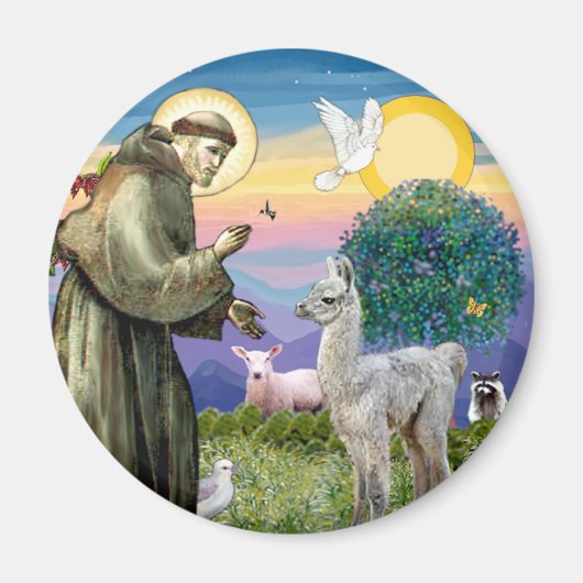St Francis und Llama Baby Magnet (Vorne)