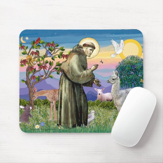 St Francis und Llama Baby Mousepad (Mit Mouse)