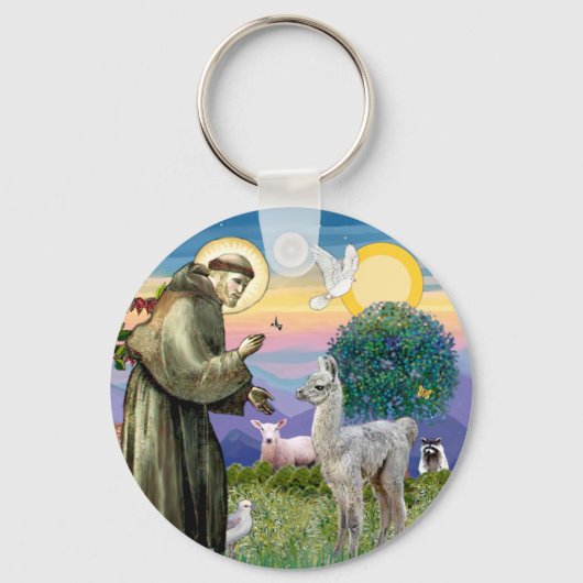 St Francis und Llama Baby Schlüsselanhänger (Vorderseite)