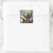 St. Francis von Assisi 1642 Quadratischer Aufkleber (Tasche)