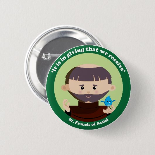 St Francis von Assisi Button (Vorne & Hinten)
