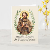 St. Francis von Assisi Festtag Segnungen Leafy Karte (Gelbe Blume)