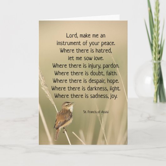 St. Francis von Assisi Gebet Bird Inspiration Karte (Vorderseite)