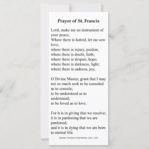 St. Francis von Assisi Gebet Card