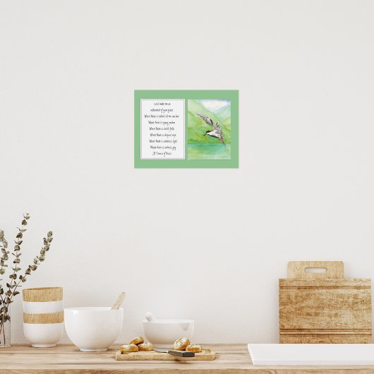 St. Francis von Assisi Gebet Common Tern Bird Poster (Küche)