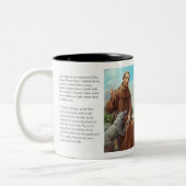 St Francis von Assisi-Gebet des Friedens Zweifarbige Tasse (Links)