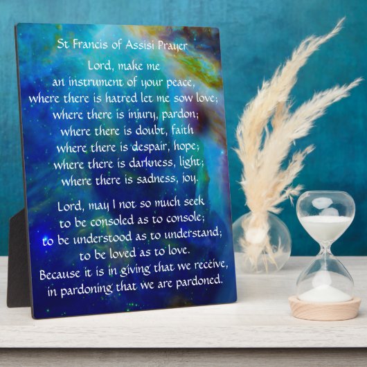 St. Francis von Assisi Gebet Fotoplatte (Seite)