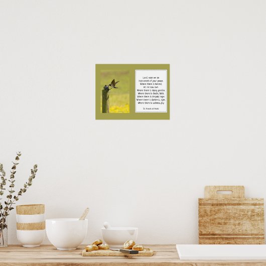 St. Francis von Assisi Gebet mit der Vogelfamilie Poster (Küche)