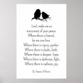 St. Francis von Assisi Gebet mit kleinen Vögeln Poster (Vorne)