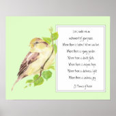 St. Francis von Assisi, Gebet-Sparrow-Vogel Poster (Vorne)