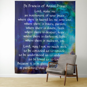 St. Francis von Assisi Gebet Wandteppich