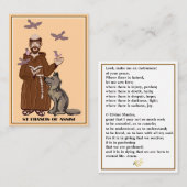 St. Francis von Assisi Gebetskarte Visitenkarte (Vorne/Hinten)