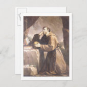 St. Francis von Assisi im Gebet Postkarte (Vorne/Hinten)