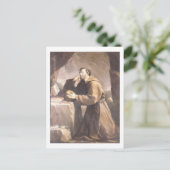 St. Francis von Assisi im Gebet Postkarte (Stehend Vorderseite)