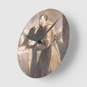 St. Francis von Assisi im Gebet Runde Wanduhr (Winkel)