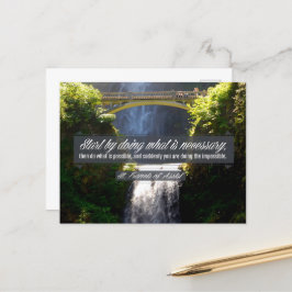 St. Francis von Assisi Inspiration Zitat "Doing" Postkarte