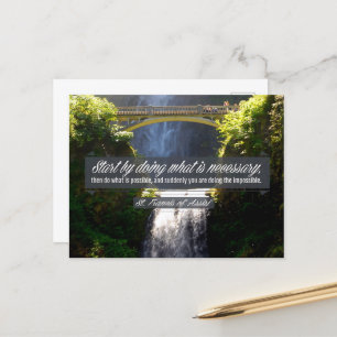 St. Francis von Assisi Inspiration Zitat "Doing" Postkarte