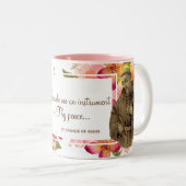 St Francis von Assisi-Liebhaber des Tier-Friedens Zweifarbige Tasse (VorderseiteRechts)