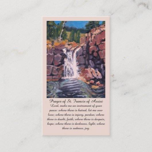 St. Francis von Assisi Lila grünes Orangengebet Visitenkarte (Vorderseite)