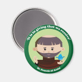 St. Francis von Assisi Magnet (Vorderseite/Rückseite)