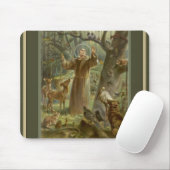 St Francis von Assisi mit Tieren Mousepad (Mit Mouse)