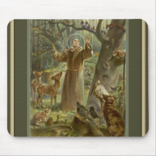St Francis von Assisi mit Tieren Mousepad