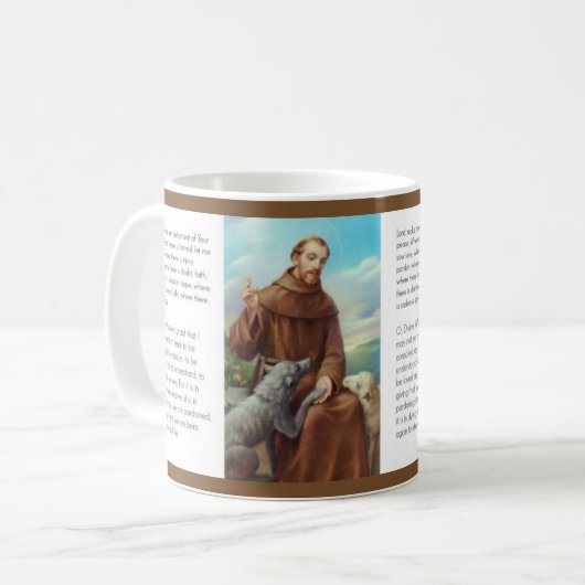 St Francis von Assisi mit Wolf Kaffeetasse (Vorderseite Links)