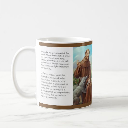 St Francis von Assisi mit Wolf Kaffeetasse (Links)