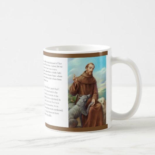 St Francis von Assisi mit Wolf Kaffeetasse (Rechts)