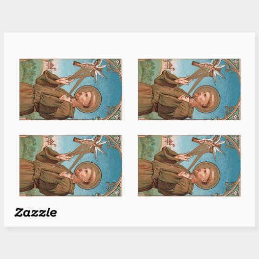 St. Francis von Assisi, Pater Seraphicus (SAU 040) Rechteckiger Aufkleber (Blatt)