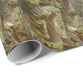 St Francis von Assisi predigend zu den Tieren Geschenkpapier (Rolleneckpunkt)