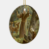 St Francis von Assisi predigend zu den Tieren Keramikornament (Rechts)