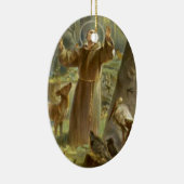 St Francis von Assisi predigend zu den Tieren Keramikornament (Rechts)