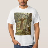 St Francis von Assisi predigend zu den Tieren T-Shirt (Vorderseite)