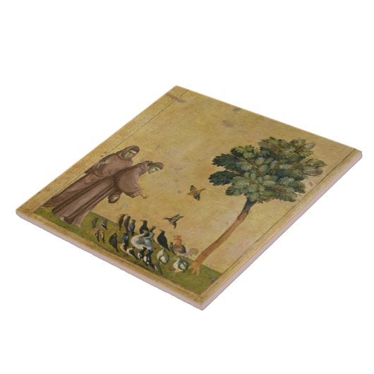 St Francis von Assisi predigend zu den Vögeln Fliese (Seite)